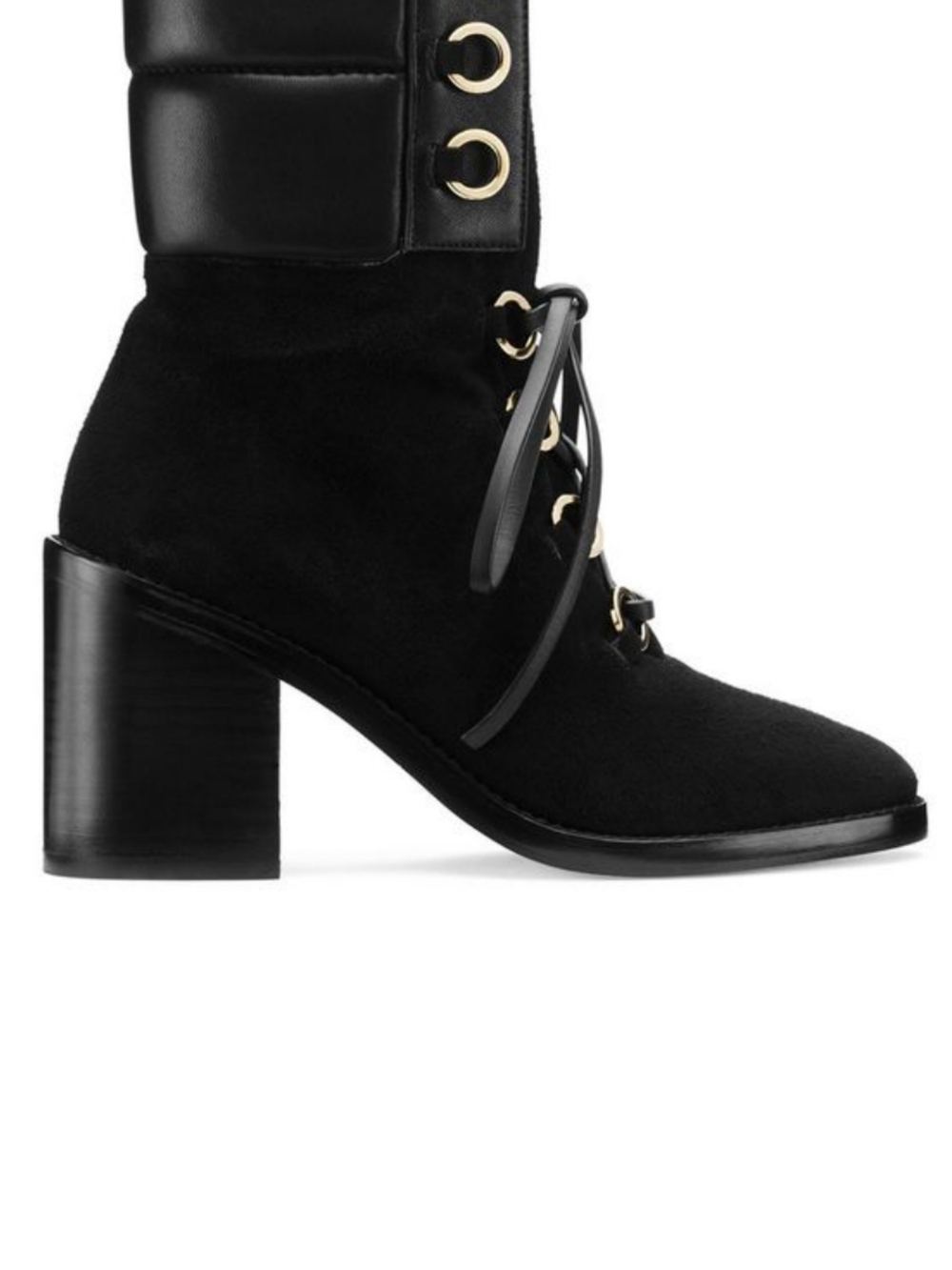 Stuart Weitzman Black Lace-Up Block Heel Ankle Boots 8 Watzon